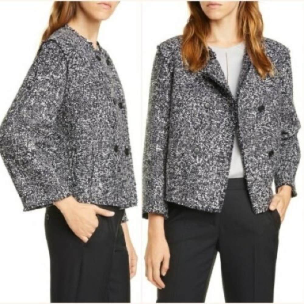 Hugo Boss Jeljana Double Breasted Tweed Jacket Size 4